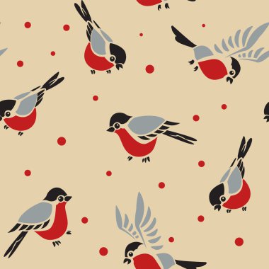 bullfinches seamless modeli