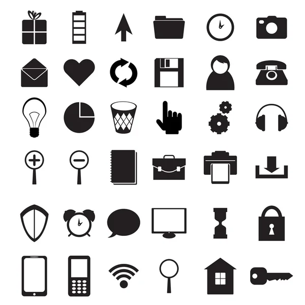 Conjunto de ícones pretos —  Vetores de Stock