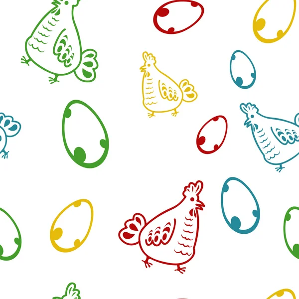 Seamless chicken pattern — Stock Vector