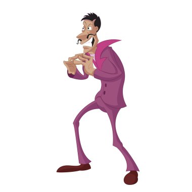 Vector image of the evil mad man clipart