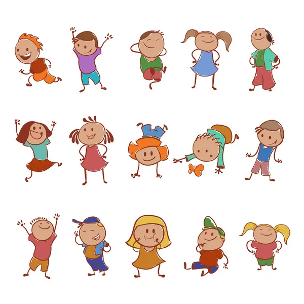 Kolekce ikon s dětmi — Stockový vektor