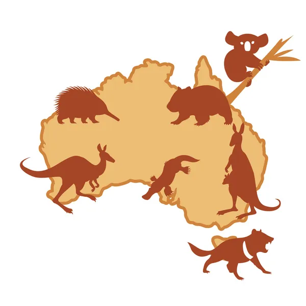 Australis con animales — Archivo Imágenes Vectoriales
