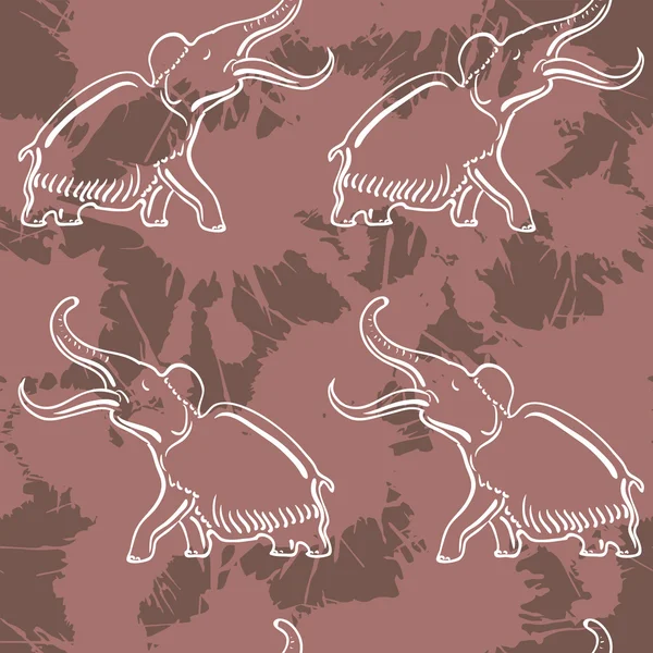 Patrón sin costura con mamut — Archivo Imágenes Vectoriales