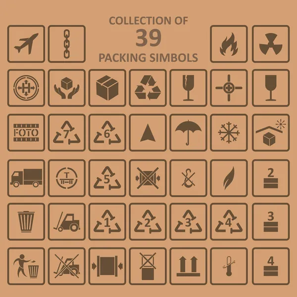 Kolekce balení simbols na backgrownd Royalty Free Stock Ilustrace