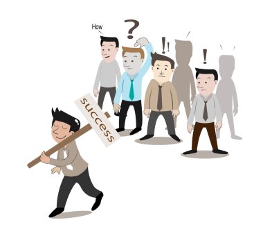 people looking at the successful man