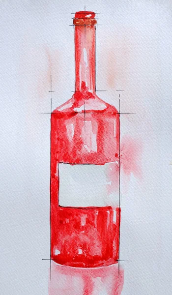 Pintura de batalha de vinho tinto — Fotografia de Stock