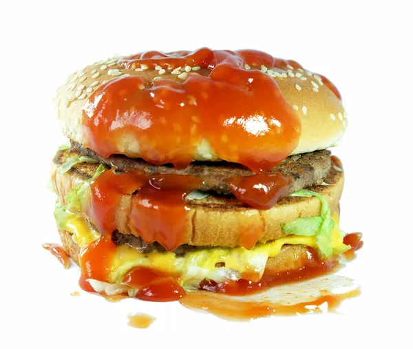 Burger with sauce — Stock Photo, Image