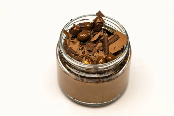 Dolce Alla Magnetolia Con Cacao Tazza Vetro Concetto Dessert Latte — Foto Stock