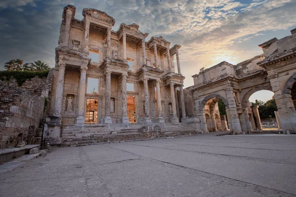 Celsus Bibliotek Efesos Antika Stad Izmir Turkiet — Stockfoto