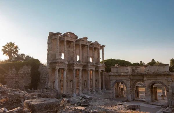 Bibliothèque Celsus Dans Ville Antique Ephèse Près Selcuk Turquie — Photo