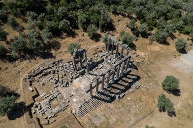 Euromos was an ancient city in Caria, Anatolia; the ruins are approximately 4 km southeast of Selimiye and 12 km northwest of Milas (the ancient Mylasa), Mugla Province, Turkey.
