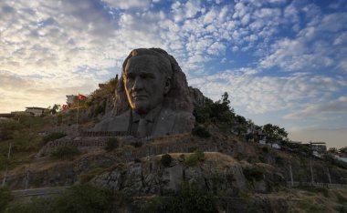 Ataturk Mask view in Buca. Ataturk is the founder of the modern Turkish Republic.