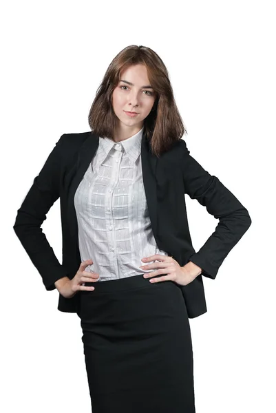 Retrato de mujer de negocios aislada en blanco — Foto de Stock