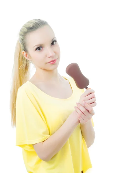 Girl with ice cream — Stock Photo, Image