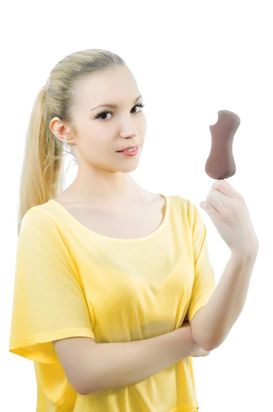 Girl with ice cream — Stock Photo, Image