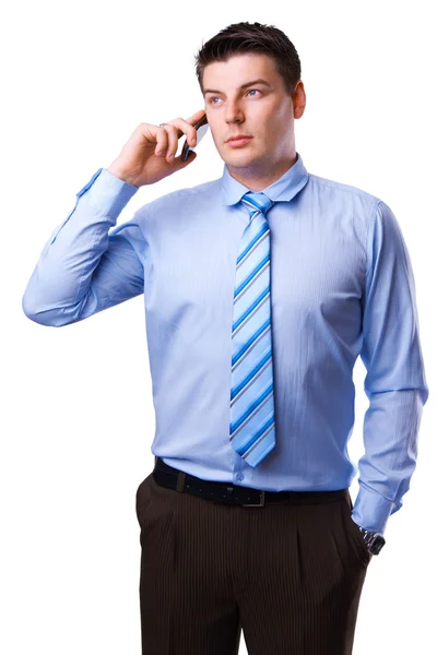 Joven hombre de negocios con un teléfono móvil — Foto de Stock