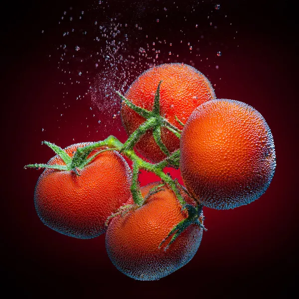 Tomatoes with bubbles — Stock Photo, Image