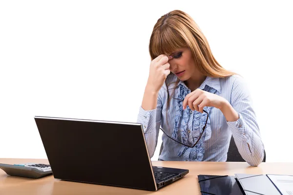 Depressionen bei gestresster Geschäftsfrau — Stockfoto