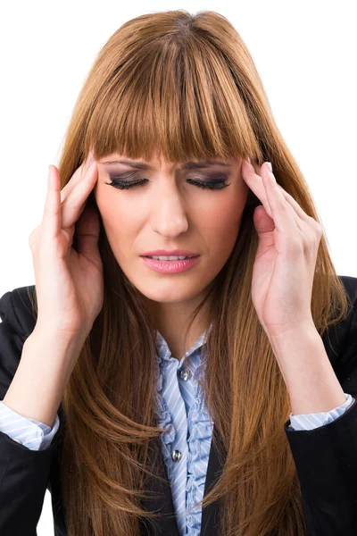 Stressade och deprimerade affärskvinna — Stockfoto