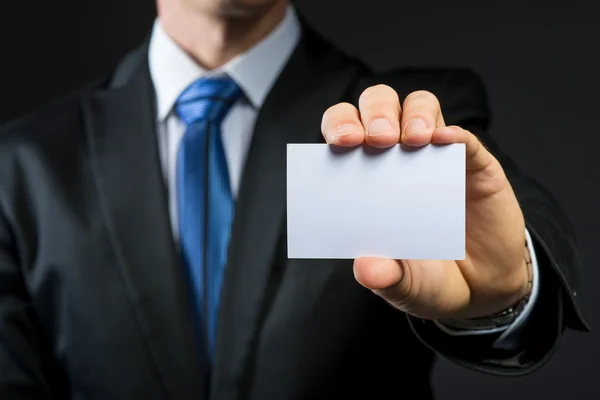 Businessman show blank card — Stock Photo, Image