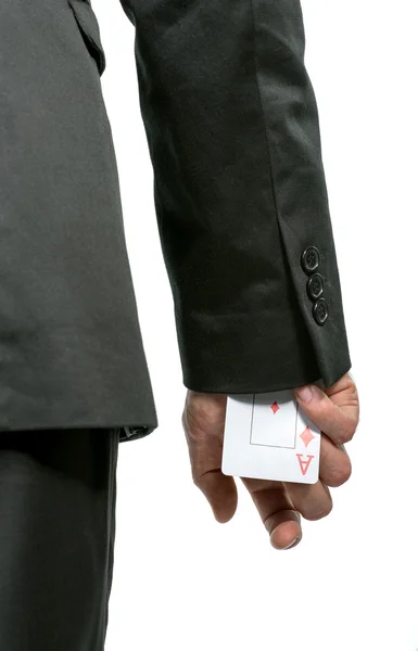 Businessman holding ace-cards — Stock Photo, Image