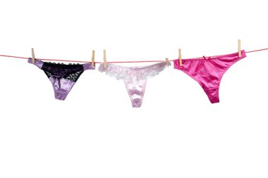 kadın külotu clothesline üzerinde