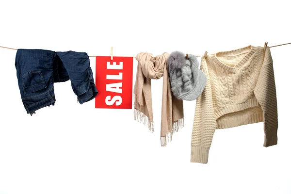 Women's fashion sale on the clothesline — Stock Photo, Image