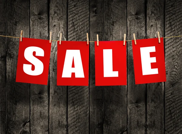 SALE on wood background — Stock Photo, Image