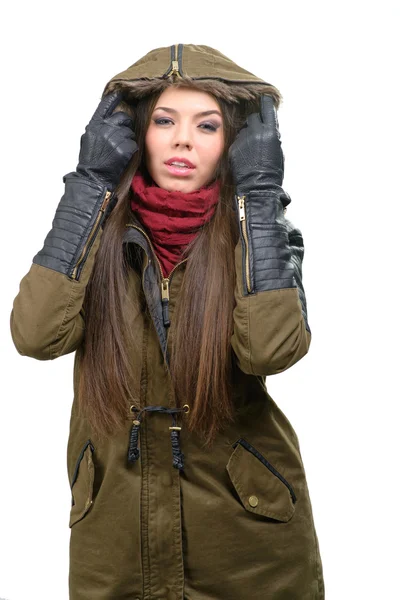 Žena v zimní oblečení — Stock fotografie