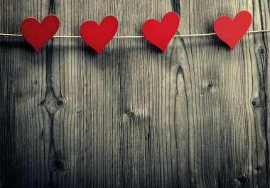 kalp şeklinde klipler halat, Sevgililer günü, aşk duvar kağıdı asılı