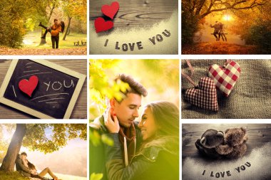 Couple in love collage clipart
