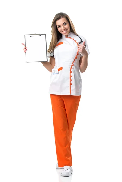 Nurse holding folder — Stock Photo, Image