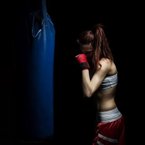 Mulher Boxe — Fotografia de Stock