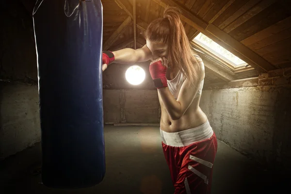 Woman boxing