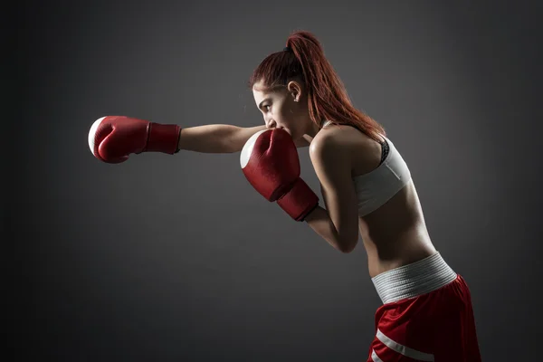 Boxeo mujer — Foto de Stock