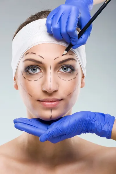 Woman with plastic surgery — Stock Photo, Image