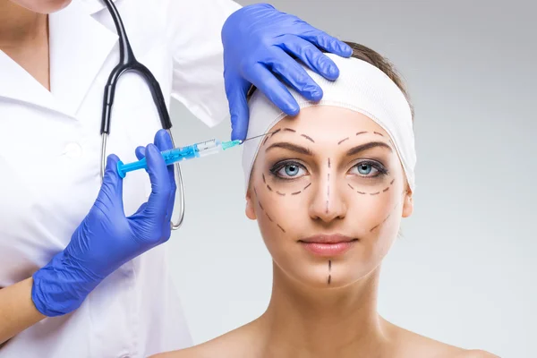 Woman with plastic surgery — Stock Photo, Image