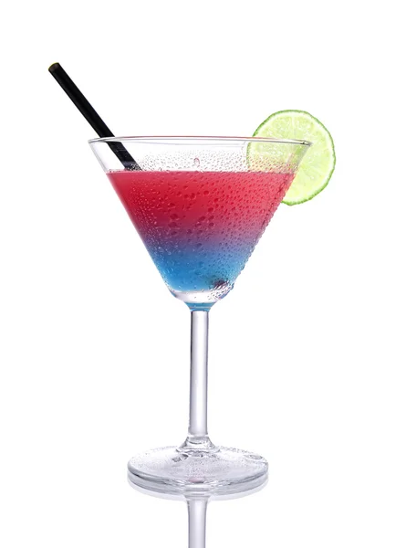 Cocktail gradiente azul-vermelho — Fotografia de Stock