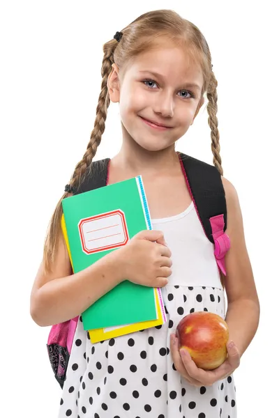 Menina começa a escola — Fotografia de Stock