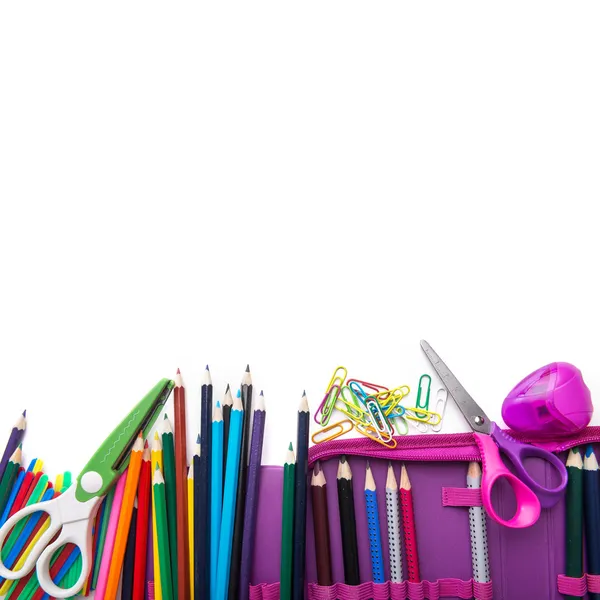 School stationery in heap — Stock Photo, Image