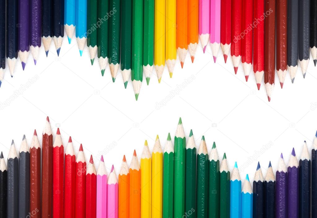 Colored pencil triangle shape