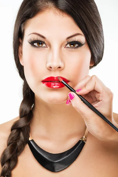 Frau mit Luxus-Make-up — Stockfoto