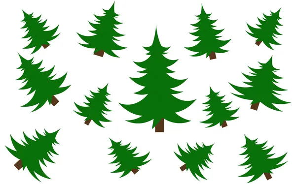 Зеленые рождественские деревья — стоковый вектор