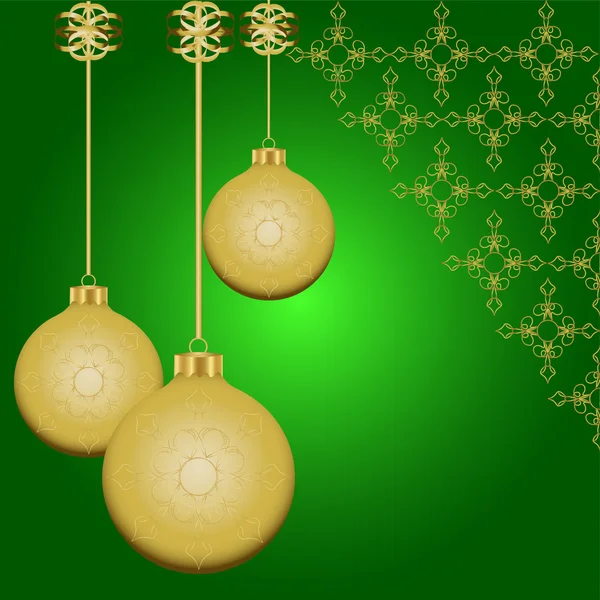 Gouden vector kerstballen — Stockvector