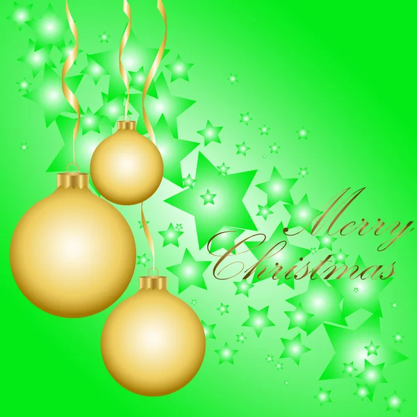 Golden vector Christmas balls — Stock Vector