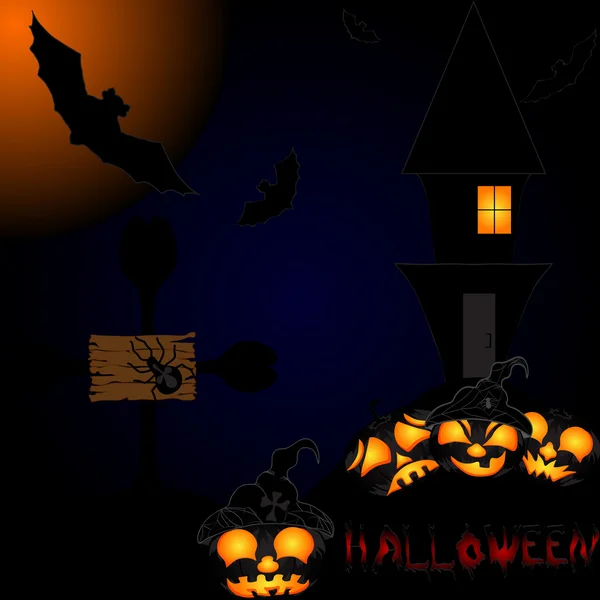 Halloween nacht achtergrond — Stockvector