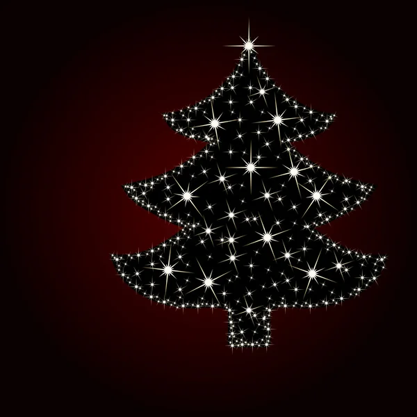 Albero di Natale da stelle luce — Vettoriale Stock