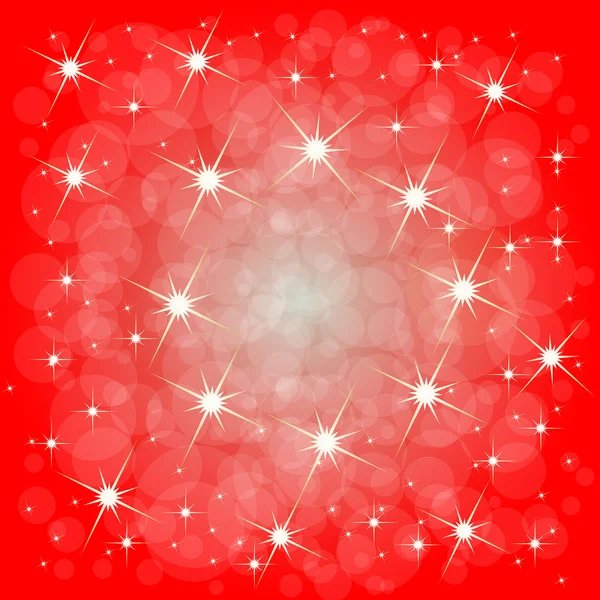 Sfondo rosso di Natale con stelle — Vettoriale Stock