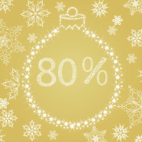 Kerstmis procenten korting — Stockvector