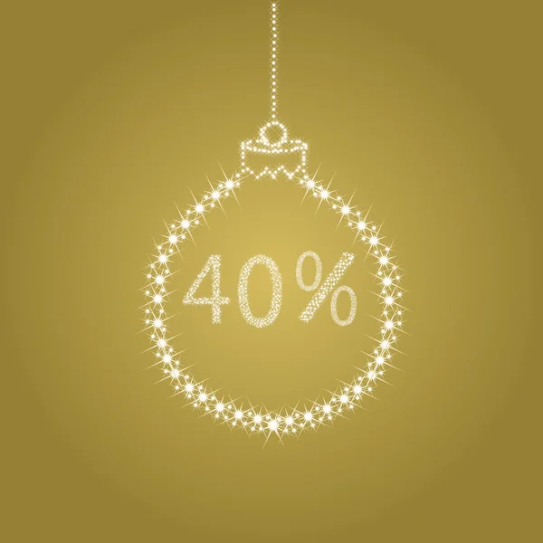 Weihnachtsrabatt in Prozent — Stockvektor